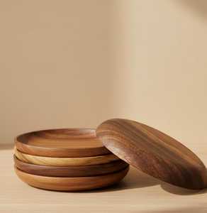 Handmade Wooden Plate Solid Wood <b>Dinner</b> Serving <b>Tray</b> Rustic Kitchen Dish - Product Image 2
