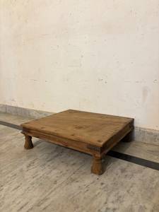 Chowki Bajot indien en bois du Rajasthan, fait main, écologique, durable, table de lit traditionnelle, chaise décorative pour enfants, pour usage domestique - Product Image 3