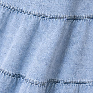 Jupe longue vintage en jean délavé pour femme, taille haute, coupe trapèze, 100 % coton, imperméable et respirante, automne-hiver, vente en gros - Product Image 4