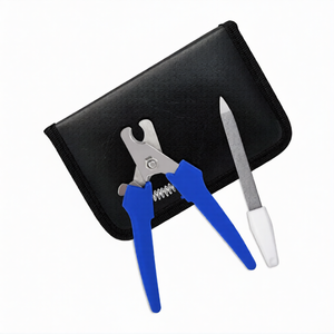 ชุดตัดเล็บแมว 3 ชิ้น ชุดกรูมมิ่งสัตว์เลี้ยงมืออาชีพ กรรไกรตัดเล็บสแตนเลสพร้อมที่ป้องกันความปลอดภัย ตะไบเล็บ และกล่องเก็บ - Product Image 1