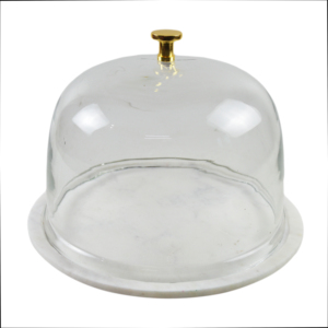 Marble Base Cake Stand With Glass Dome and Metal Knob Essential Cake Tools Kitchenware <b>Molds</b> Birthday Wedding Parties Engagement - Product Image 1
