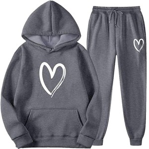 Ensemble de survêtement d'hiver personnalisé pour femme, respirant, décontracté, en polaire et élasthanne/polyester, avec sweat à capuche et pantalon de jogging à taille élastique, deux pièces - Product Image 5