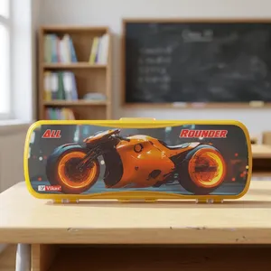 Boîte à crayons en plastique VIKAS MINI, originale, durable, légère, avec fermeture sécurisée par clip, organiseur de rangement pour fournitures scolaires pour les enfants - Product Image 1