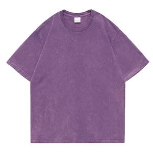 Camiseta de Algodón 100% de Gran Tamaño para Hombre, Lavado Ácido, Personalizada al por Mayor, OEM - Product Image 1
