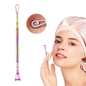 Premium Quality Face <b>Blackhead</b> Remover Tool Stainless Steel Dual-Head Acne Extractor Needle with Pink Gradient Handle - Product Image 5