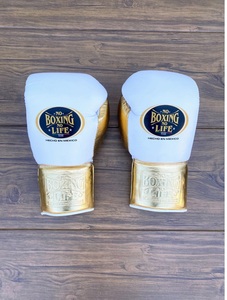 Personalized No Boxing No Life Real Cowhide Leather MMA Training Boxing <b>Gloves</b> Lace-Up Lightweight Breathable - Product Image 2