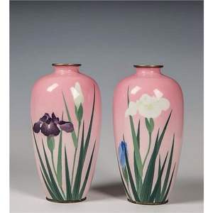Luxury Pink Metal Enamel Vase Set Hand-Painted Bird Floral Decorative Flower Vase Antique Cloisonne Style Home Wedding Decor - Product Image 6