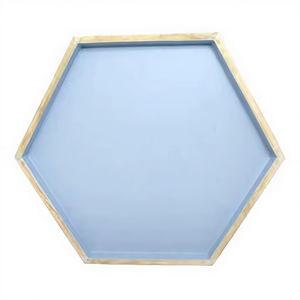 High Quality Hexagon Serving Tray New Design Multifunction Natural Solid Wood Decorative Display Wholesale Bulk - Product Image 5
