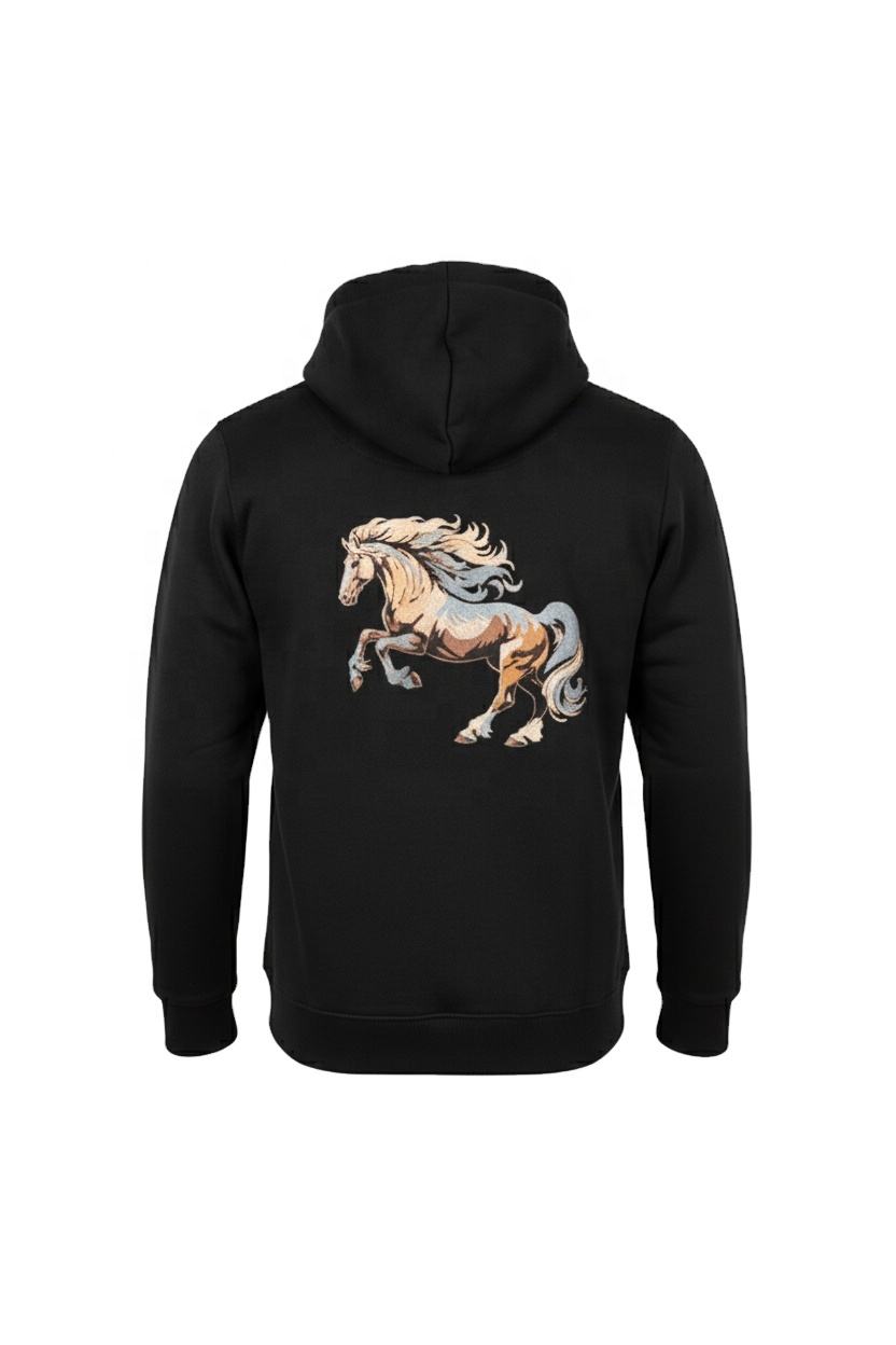 เสื้อฮู้ดสีดำลายม้าหายาก