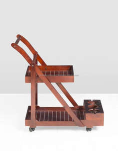 Chariot de bar en bois massif Royal Patron Brown, chariot de service vintage Heritage Patron, chariot de service moderne Elite Patron, origine Rajasthan - Product Image 4