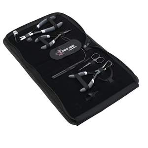 Kit d'outils professionnels en acier inoxydable doré pour extensions de cheveux : Pince de retrait de microlinks, Pince à sertir les micro-anneaux, Outil à crochet professionnel - Product Image 1