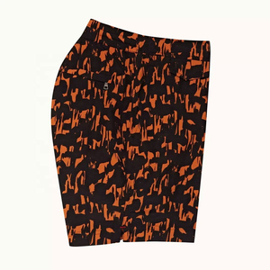 Custom Puff Printed Breathable Lightweight Canvas Swim <b>Trunks</b> with Mid Elastic Waist Pockets 100% Polyester Bulk OEM Service <b>Men</b> - Product Image 5