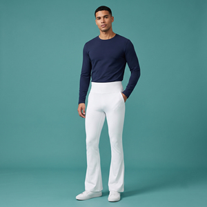 <b>Flare</b> Legs Jogging Wear Leggings Men Gym Fitness Compression Pant Flared With Back Pockets High Quality Yoga Pant Boot Cut Style - Product Image 1