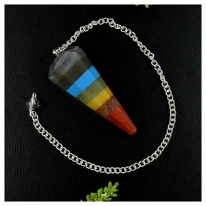 Péndulo clásico multicolor de piedras preciosas, cristal pulido de primera calidad, herramientas de radiestesia para sanación de chakras y Feng Shui, para uso diario. - Product Image 4