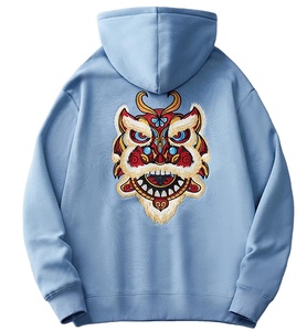 Sudadera con capucha Vintage Premium para hombre elegante geométrico 3D logotipo impreso personalizado 100% algodón Casual forrado antiarrugas impermeable - Product Image 2
