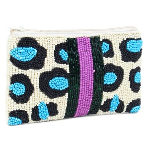 2022กระเป๋าปาร์ตี้ยามเย็นลายจุดเสือสไตล์คลาสสิกกระเป๋าสตางค์ประดับลูกปัดกระเป๋าใส่เหรียญเปิดฝาปิดทำจากผ้าซาตินวัสดุพิมพ์ลายตกแต่ง - Product Image 2