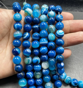 Perles de cristal naturel mélangées : Cornaline, Angelite, Agate bleue, 6mm 8mm, perles de pierres précieuses de guérison, marque FE, vente en gros pour la fabrication de bijoux en vrac - Product Image 3