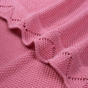 Vietnam Eco-Friendly <b>Knitted</b> Baby <b>Blanket</b> 100% Cotton Solid Color Rectangle 209-278g Heirloom Washable <b>Throw</b> Custom Packaging - Product Image 3