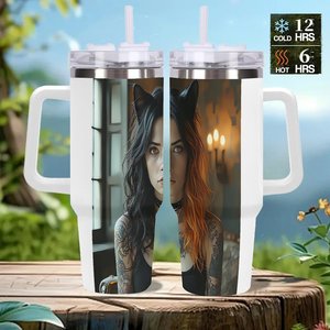 Personalized 40oz Stainless Steel Tumbler With Custom Design For <b>Coffee</b> Travel - Product Image 2