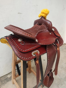 Competition Grade Barrel Racing Saddle Handcrafted Brown <b>Oil</b> <b>Tanned</b> Leather Lightweight Fiberglass Tree Ranch & Rodeo Approved - Product Image 3