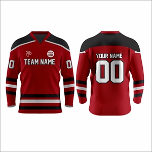 Wholesale Printed Ice Hockey Jersey Custom Design Team Hockey Shirt Breathable Moisture-Wicking <b>Athletic</b> Sportswear OEM ODM - Product Image 1