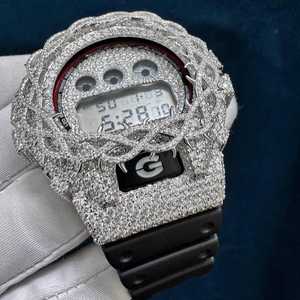 Reloj Personalizado Premium Estilo DW6900, Reloj de Pulsera de Acero Inoxidable con Incrustaciones de Diamantes para Hombre, Compatible con DW6900, Reloj Mod Personalizado - Product Image 4