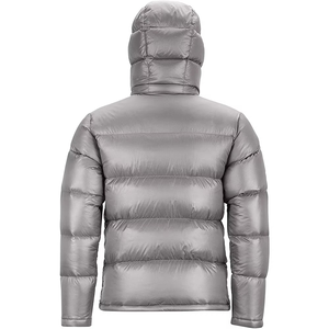 Custom <b>Men</b> Premium Silver Grey Puffer <b>Jacket</b> Removable Hood Winter Thermal Down Coat Custom Logo Luxury Outerwear - Product Image 4