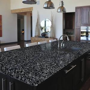 Îlot de cuisine moderne en granit bleu cristal durable, dalle de pierre polie à effet tourbillon, comptoir résidentiel, commercial, pour villa, revêtement de sol - Product Image 1