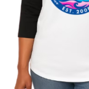 Women's White and Black Baseball Shirt Casual Three Quarter Sleeve <b>Raglan</b> Tee Everyday Comfortable Lifestyle Clothing <b>Top</b> - Product Image 4