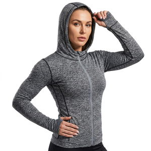 Men's Hooded <b>Zipper</b> <b>Sweatshirt</b> Slim Fit Quick Dry Knitted Sporty Solid Color Autumn Wear - Product Image 4