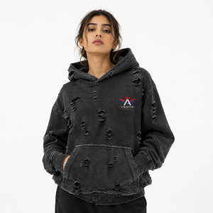 Sudadera Premium para Mujer, Estilo Desgastado, Tela de Algodón Suave, Acabado Vintage, Interior de Felpa, Capucha Ajustable, Bolsillo Canguro, Casual - Product Image 1