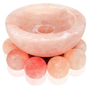Himalayan Ionic <b>Salt</b> Sphere Chunks Crystal Bowl <b>Lamp</b> Handcrafted Natural <b>Rock</b> <b>Salt</b> Modern Design for Hotel and Kitchen Use - Product Image 1