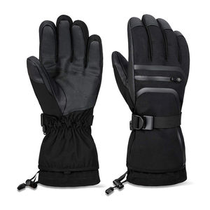 Fournisseur direct d'usine, logo personnalisable, gants de ski en polyester isolés, mitaines avec fermeture à cordon pour le snowboard - Product Image 2