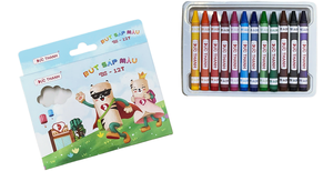 Ensemble de crayons lavables de 12 couleurs avec logo personnalisé, non toxiques, résistants aux bris, fournitures d'art pour enfants, offre d'exportation B2B - Product Image 2