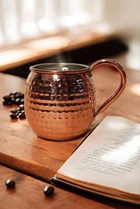 Hammered copper beverage <b>mug</b> collection silver woodland drink cups reusable cocktail <b>mugs</b> premium durable - Product Image 2