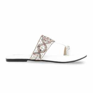 Women's White Formal <b>Chunky</b> <b>Shoes</b> EC0214 Chappal - Product Image 4