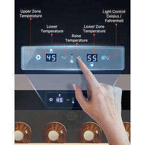 Enfriador de Vino de Doble Zona Independiente para 52 Botellas, Refrigerador con Temperatura Ajustable de 41-65F, Mini Bodega con Puerta de Vidrio - Product Image 4
