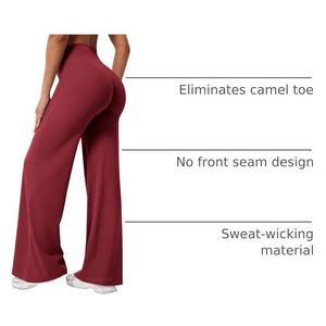 Pantalones de yoga de cintura alta para mujer al por mayor, de pierna ancha, corte acampanado, deportivos, extrasuaves, para gimnasio y fitness - Product Image 4