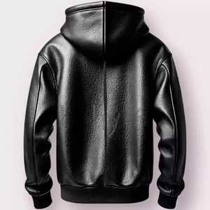 Chaqueta con Capucha de Cuero Genuino para Hombre, Diseño Clásico y Moderno, Ropa de Abrigo Cálida para Invierno, Duradera, Cómoda, Informal, para Motocicleta y Actividades al Aire Libre - Product Image 4