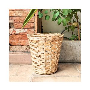 Cesta de paja de algas marinas de mimbre de jacinto de agua Natural hecha a mano con/sin mango uso doméstico proveedor de Vietnam - Product Image 1