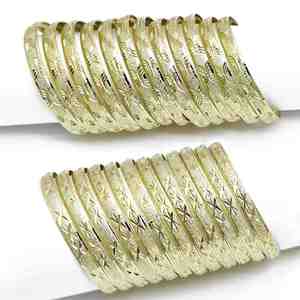 Juego de Brazaletes de Latón Chapado en Oro de 14K, 18K y 24K, Diseño Mixto al por Mayor, Brazaletes Tradicionales de Oro, Joyería de Moda Chapada en Oro, Oro Joyería - Product Image 3