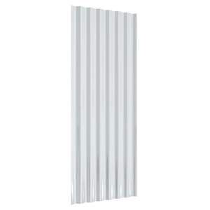 Ensemble de 12 panneaux de toiture en acier galvanisé argenté 39,4''x14,2'' en tôle ondulée - Product Image 5