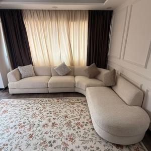 Canapé italien moderne classique 6 places en tissu, canapé inclinable, canapé long géométrique simple, ensemble de meubles de salon - Product Image 1