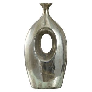 Aleación de fundición de aluminio decorativo plata pulido florero decoración del hogar boda jarrones usados - Product Image 1