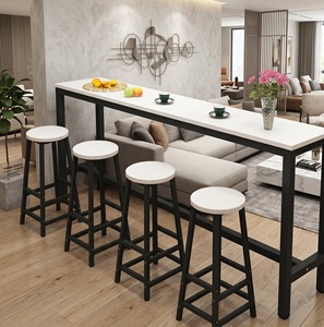 Modern Bar <b>Table</b> Set with 4 Stools, <b>Space</b> <b>Saving</b> Counter Height <b>Dining</b> <b>Table</b> for Cafe Kitchen Restaurant Furniture - Product Image 5
