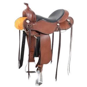Selle de cheval western en cuir marron de qualité supérieure, faite à la main, équipement d'équitation, siège rembourré, durable, pour la randonnée, le ranch et l'entraînement - Product Image 3