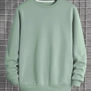 Custom <b>Men</b> Crewneck Sweatshirt Boys Long Sleeve Solid Lined 100% Cotton Winter Casual Warm Fleece <b>Pullover</b> Tops - Product Image 1