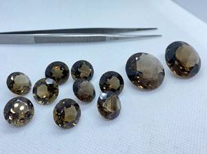 Cuarzo Ahumado Facetado, Forma Redonda, Piedras Sueltas de Diferentes Tamaños, de 5mm a 30mm, Calibradas, Lote para Joyería - Product Image 4