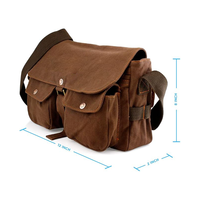 Tas Selempang Vintage untuk Pria, Bergaya Nasional, Tas Selempang Bahu, Logo Custom, Kancing Gesper, Kanvas Ringan