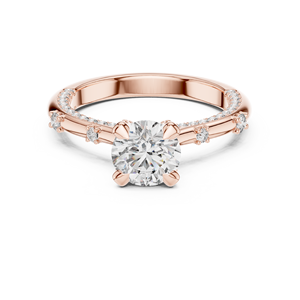 Anillo de compromiso solitario con diamante de laboratorio, diseño de lujo hecho a mano para mujer, de exportadores. - Product Image 4